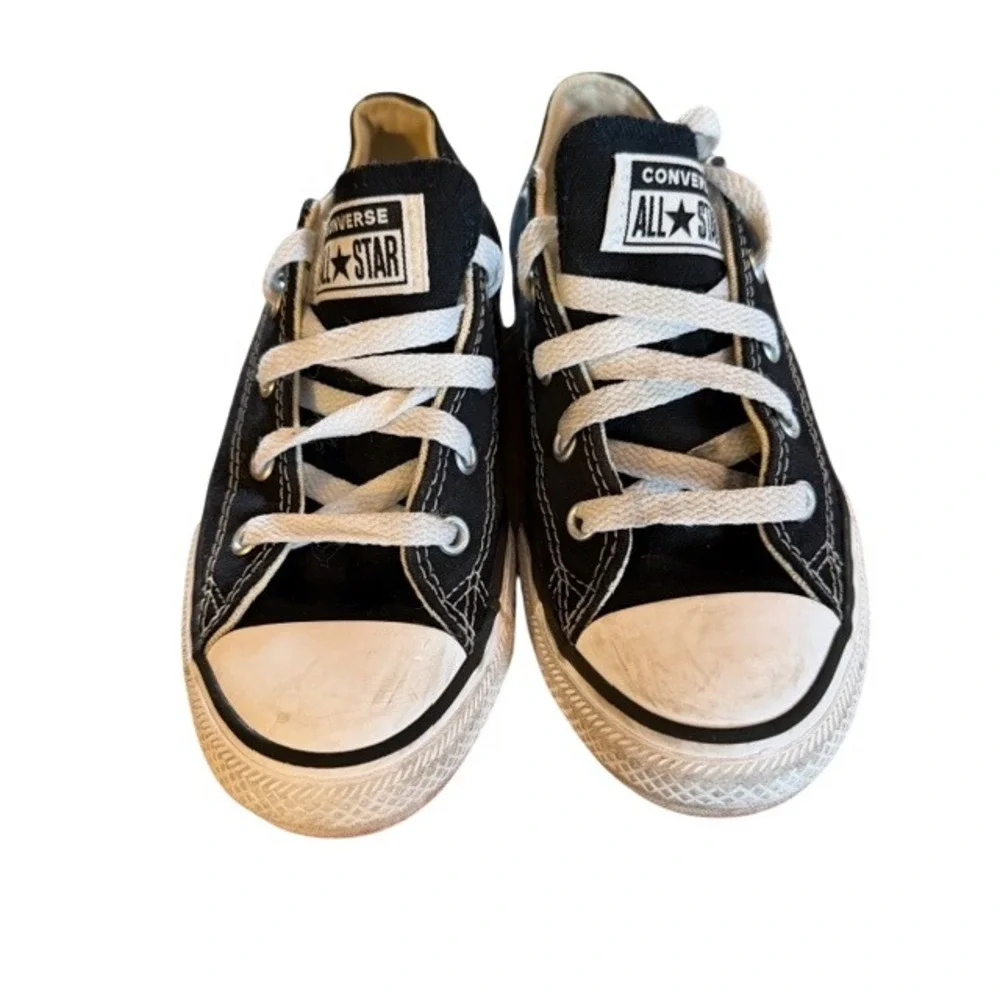 Converse Chuck Taylor All Star Low‎ Top Black White Kids Sneakers Size 1.5Y